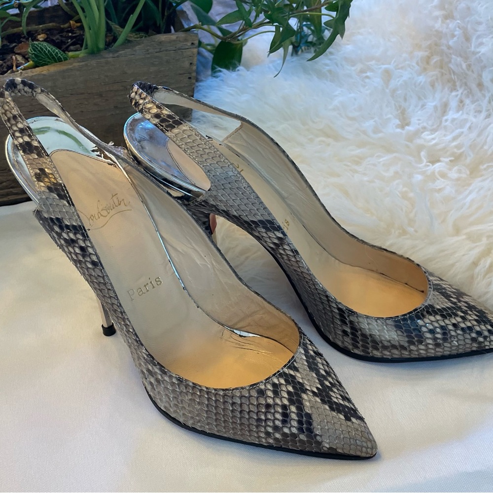 Louboutin Python and Silver Heels